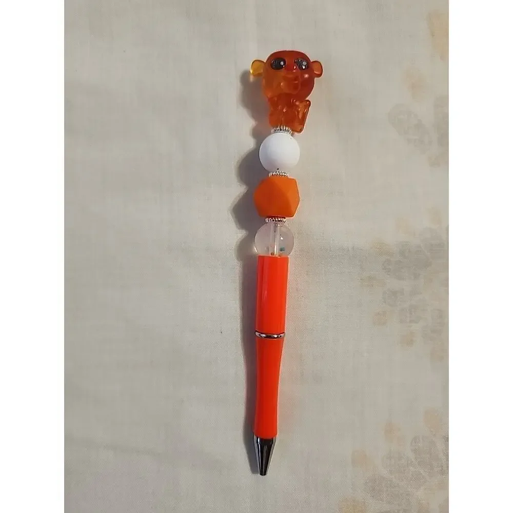 Bead Pen Character Disney Tigger Doorables Series Silicone Beads White & Orange